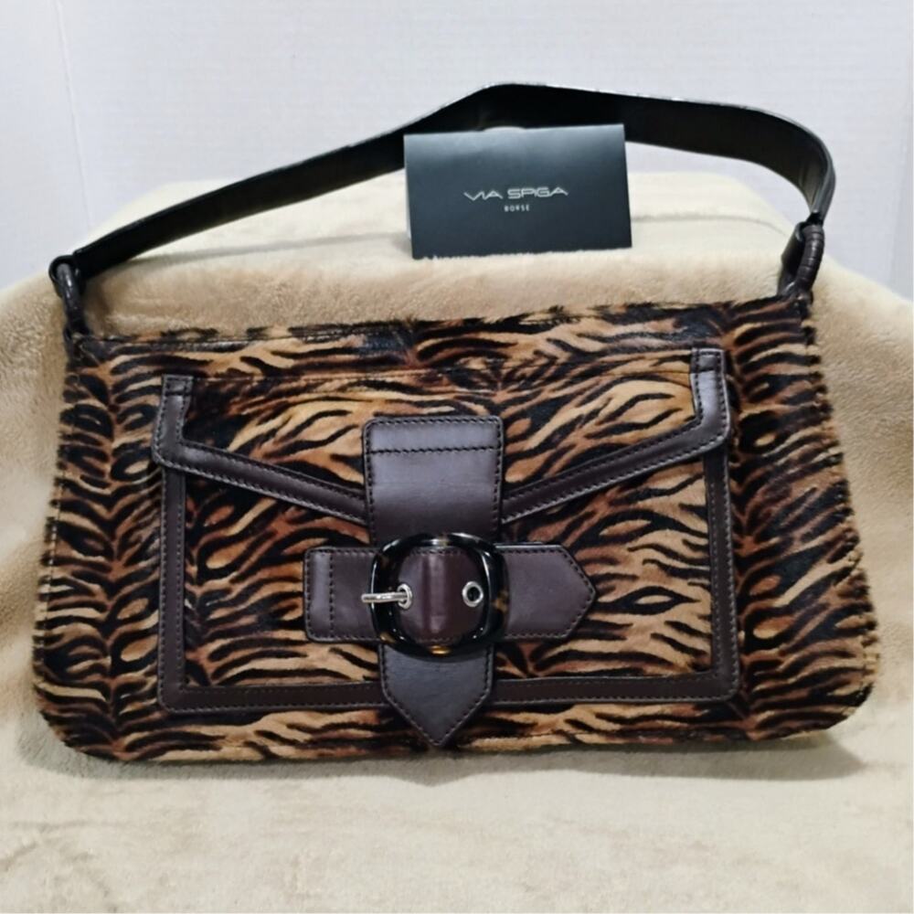 Vintage NOS Via Spiga Tiger Handbag Designer